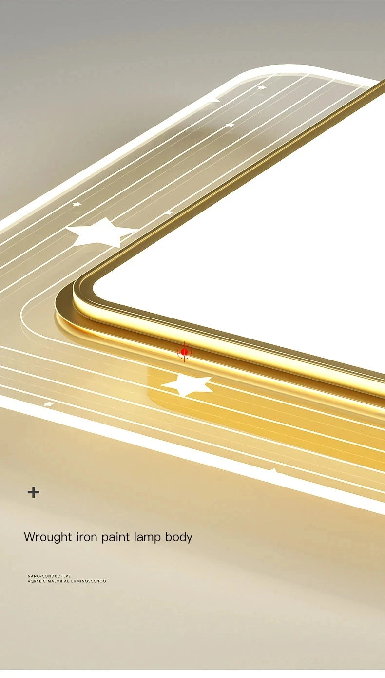 AuroraRealm Modern Ceiling Light with Remote | Gold LED Ceiling Lamp, 90–260V
