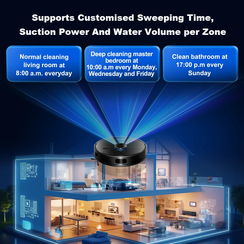 Liectroux M70 Pro Smart Robot Vacuum – LiDAR Navigation, 175-Min Runtime, Self-Empty Base