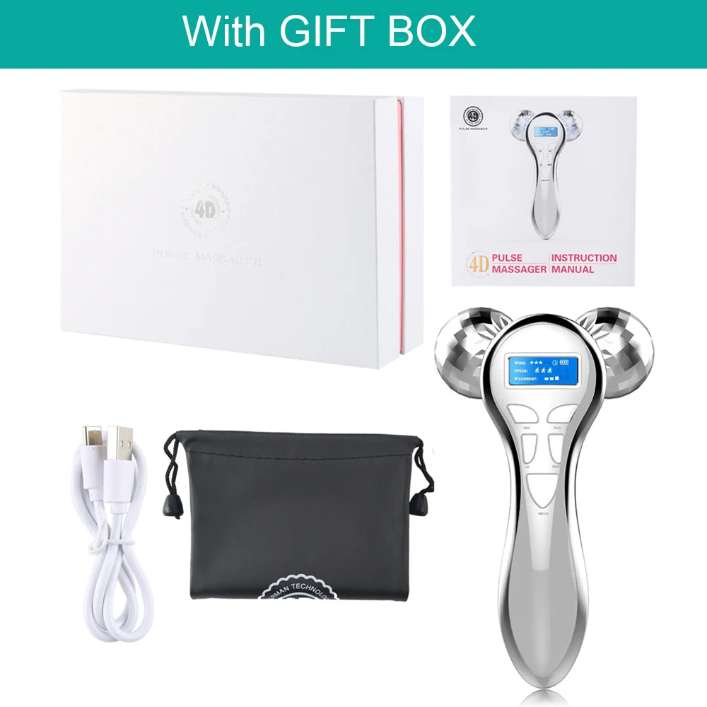 GLOMEVE 4D EMS Facial Roller – LED Vibration Face Lift & Anti-Aging Tool