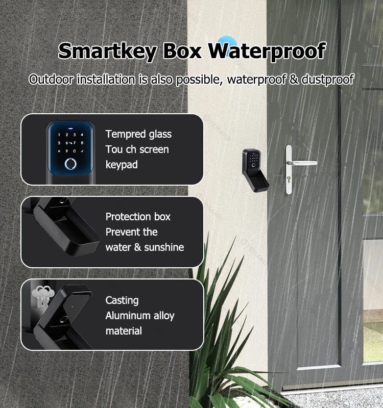 K5 Smart Key Lock Box – Fingerprint, Keypad & App Unlock (IP66, Tuya/TTLock)