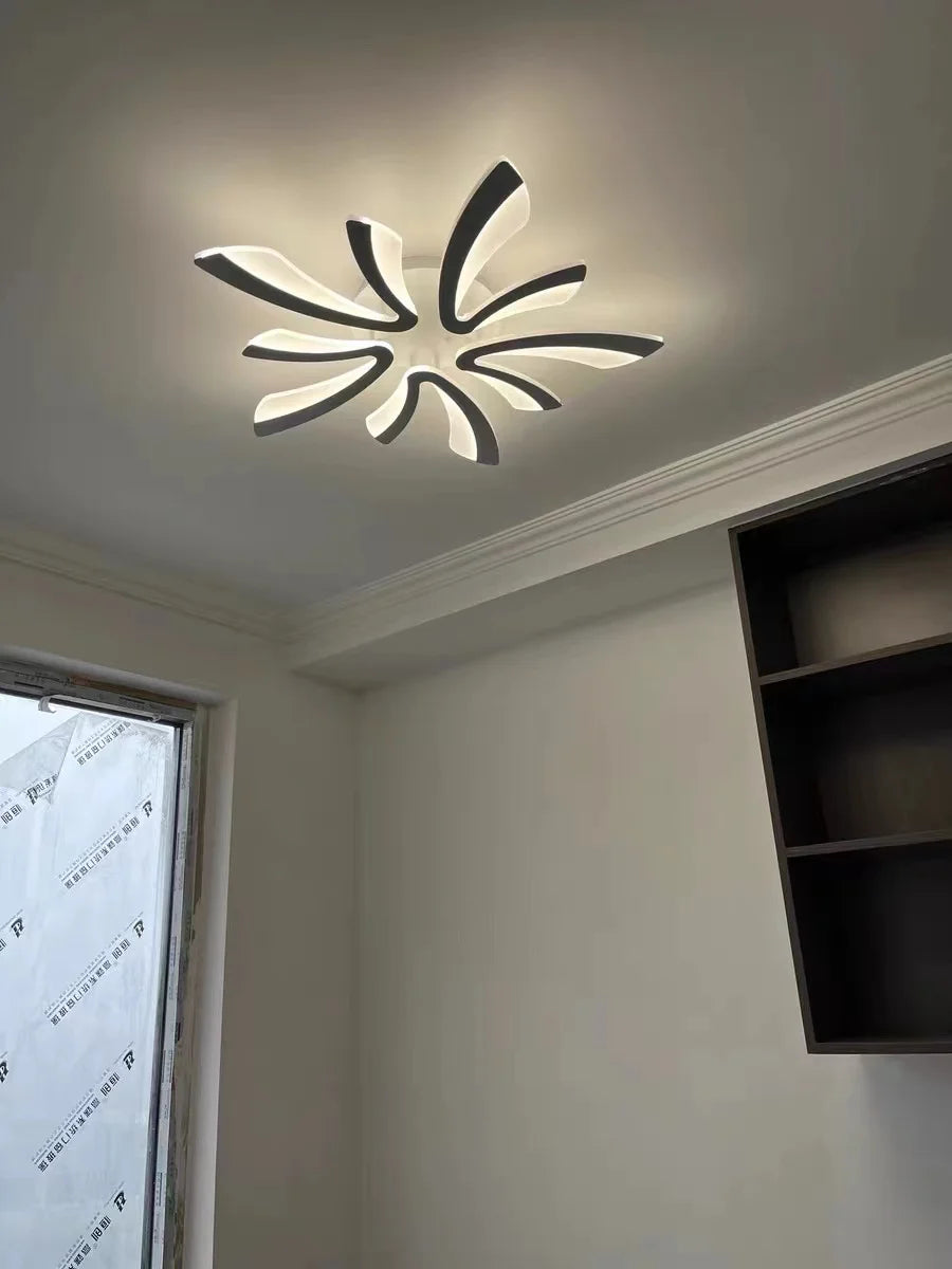 JAYGIY LIGHT Butterfly LED Ceiling Light | Dimmable Remote Control, Modern White