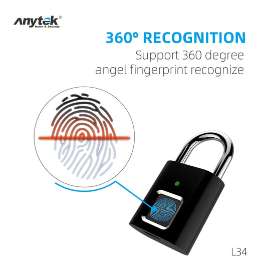 Biometric Fingerprint Padlock – Portable Keyless Lock for Locker & Luggage