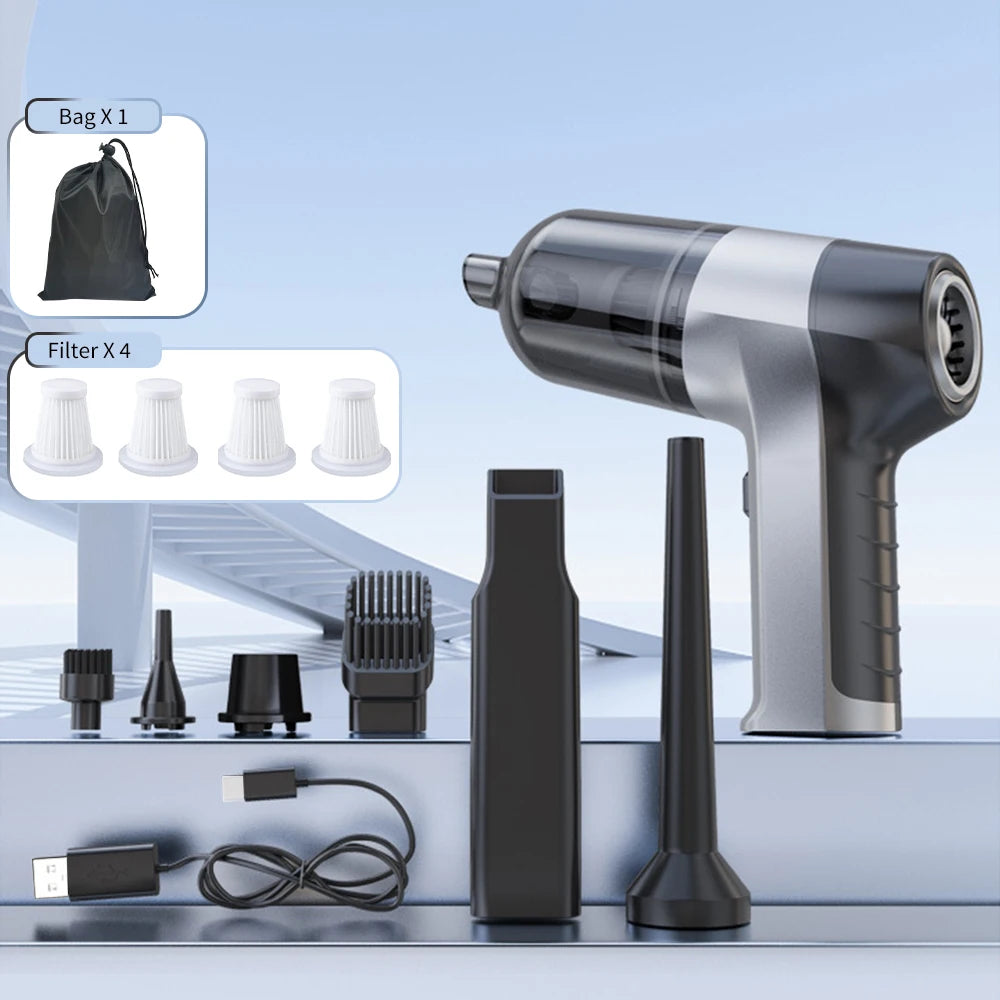 CENRR Handheld Vehicle Vacuum Cleaner – Brushless Motor, Multi-Nozzle Car & Home Cleaner