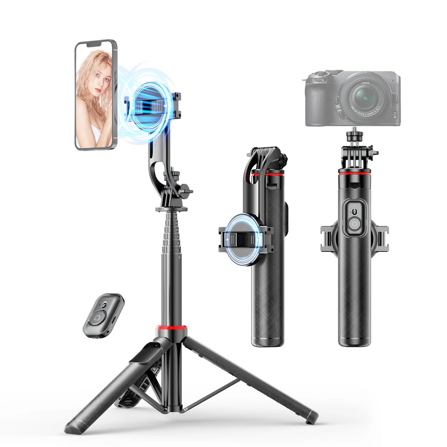 Magnetic Bluetooth Selfie Stick Tripod with Remote – Selfieshow C20
