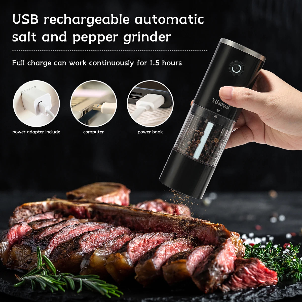 saengQ Mini Electric Chopper 7W – Rechargeable 3.7V Compact Food Grinder