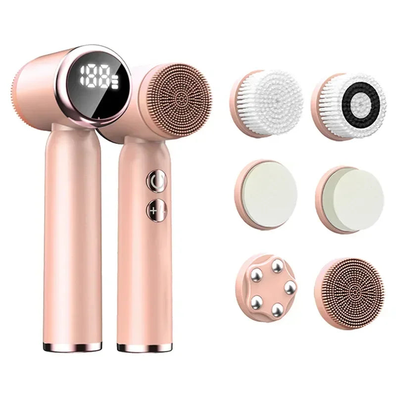 Miitina Electric Face Cleanser – 6 Brush Heads Deep Clean & Blackhead Remover