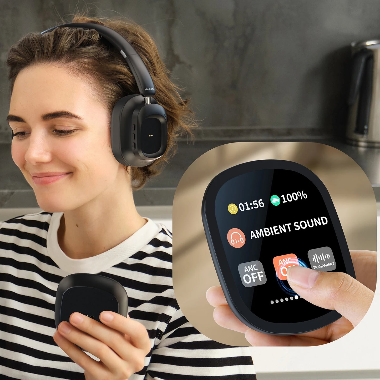 JH-ANC930PLUS Hybrid ANC Bluetooth Headphones – Touch Screen, 70H Playtime