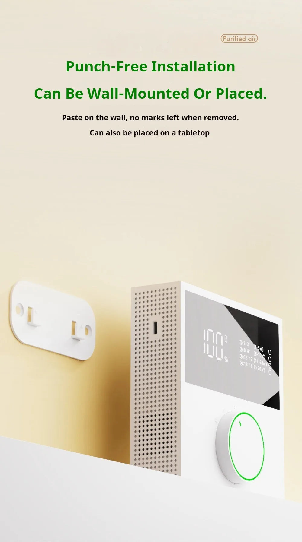 KIQUNE Negative Ion Air Purifier – Solar & USB Rechargeable, Activated Carbon Odor Remover