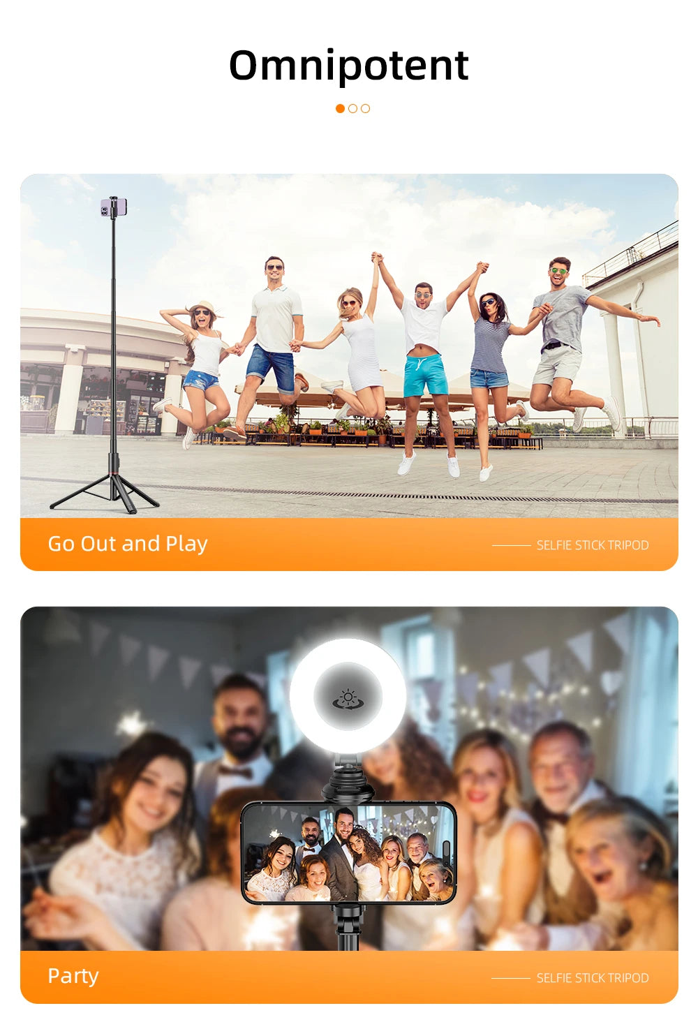 Selfieshow 1.83m Bluetooth Selfie Stick Tripod with Remote – Hidden Design, Stable & Portable
