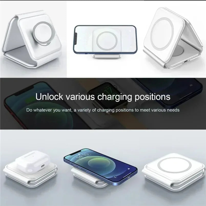 3 in 1 Phone Charge Dock Desktop Wireless Charger for Iphone