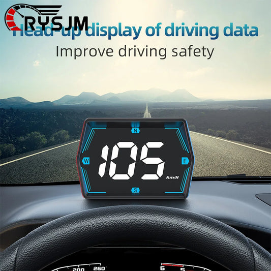 RYSJM G20 GPS Car Head-Up Display – Digital Speedometer HUD with Auto Brightness & Overspeed Alert (USB Powered)