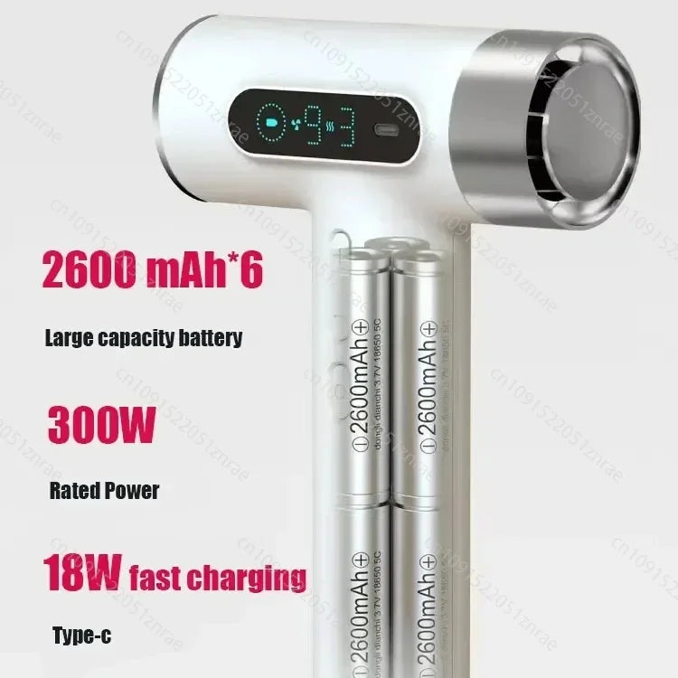 CHUBAN Wireless Hair Dryer – 100000RPM High Wind, USB-C Rechargeable