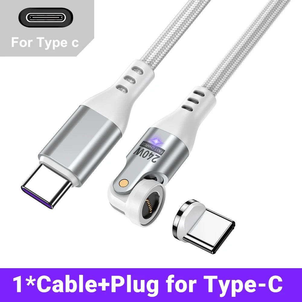 240W PD Magnetic Charging Cable – 48V 5A USB-C for Laptops, Phones & Tablets