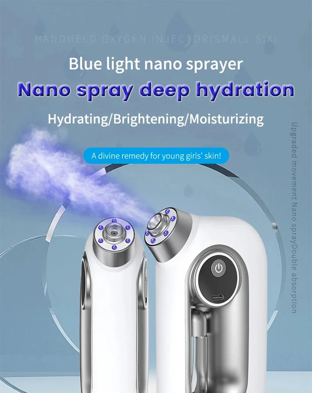 Vilnason ZYP-002 Hot & Cold Facial Steamer – Blue Light Nano Mist Oxygen Injector