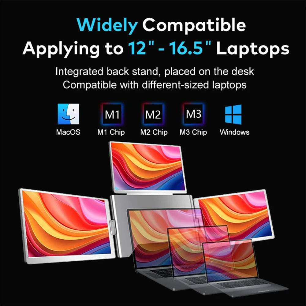Rospider 16″ Portable Monitor – 1920×1200 IPS, 16:10, USB-C Swivel Display