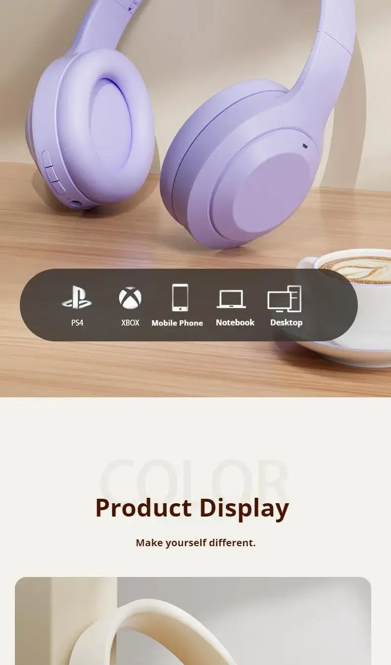 M5 Over-Ear Bluetooth 5.3 Headphones – Noise Reduction, Hi-Fi Stereo
