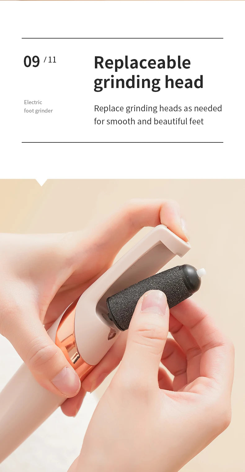 YD Rechargeable Electric Foot File – Portable Callus & Heel Grinder Pedicure Tool