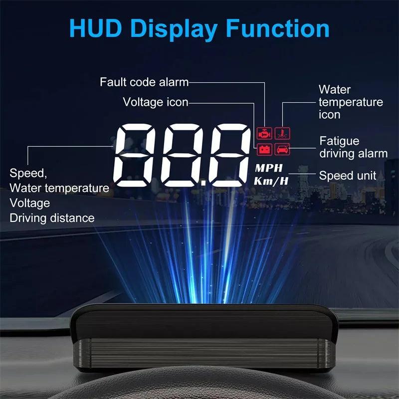 OBD2 Car Head-Up Display – 3.5″ LED HUD Speedometer with Multi-Data Display & 5 Safety Alarms (Post-2008 Vehicles)
