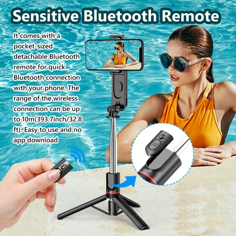 L15 Foldable Bluetooth Selfie Stick with Wireless Remote