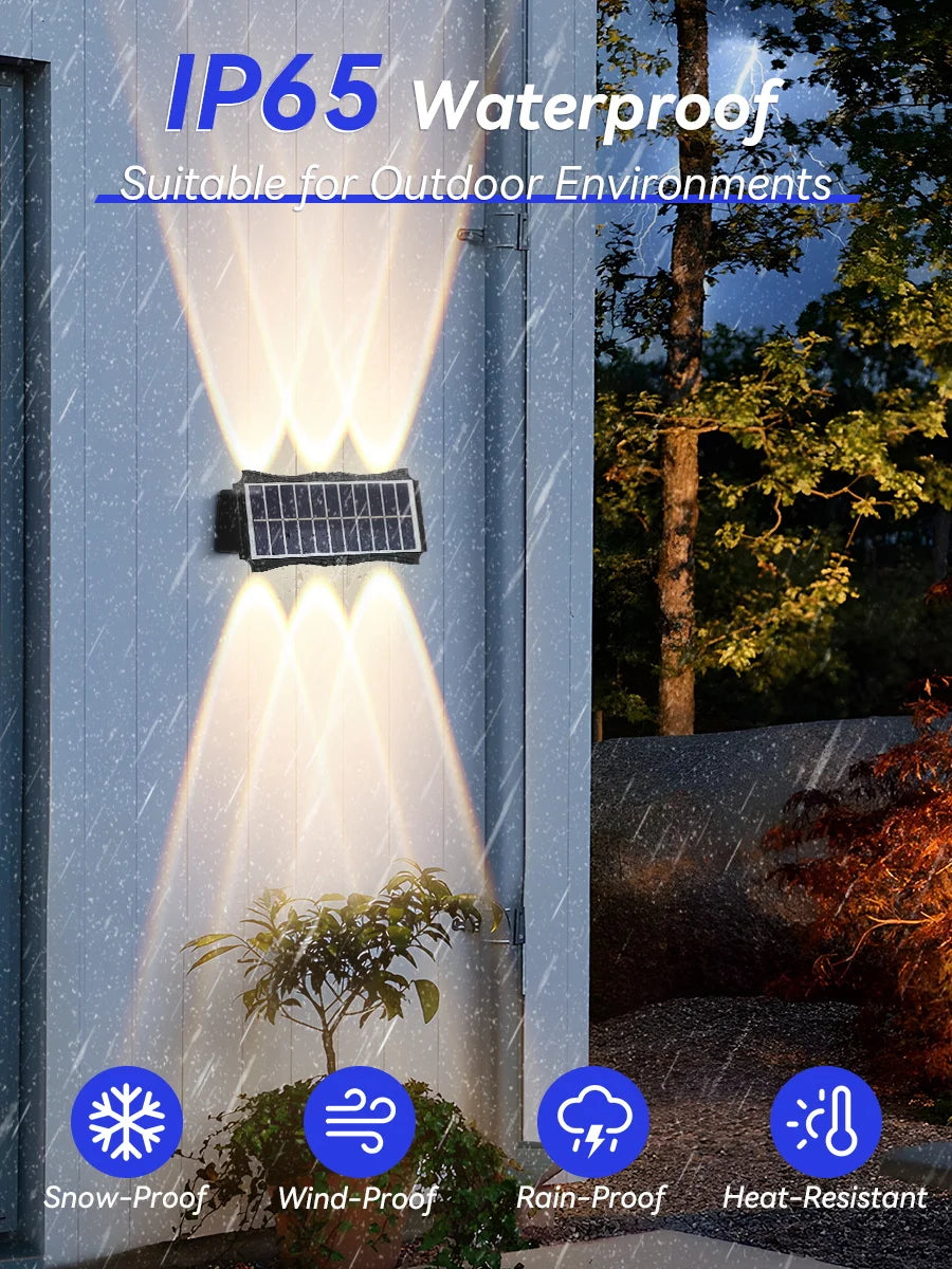 CHENBEN Solar LED Wall Light | IP65 Waterproof Outdoor Wall Lamp, Warm/RGB