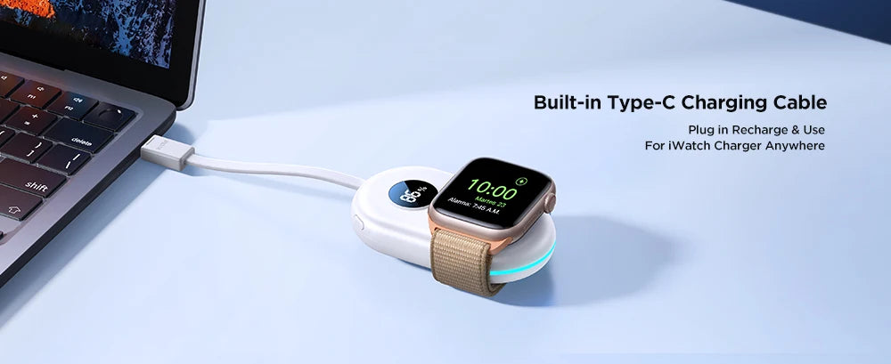 Mini Power Bank for Apple Watch – USB-C Wireless iWatch Charger (JR-W09)
