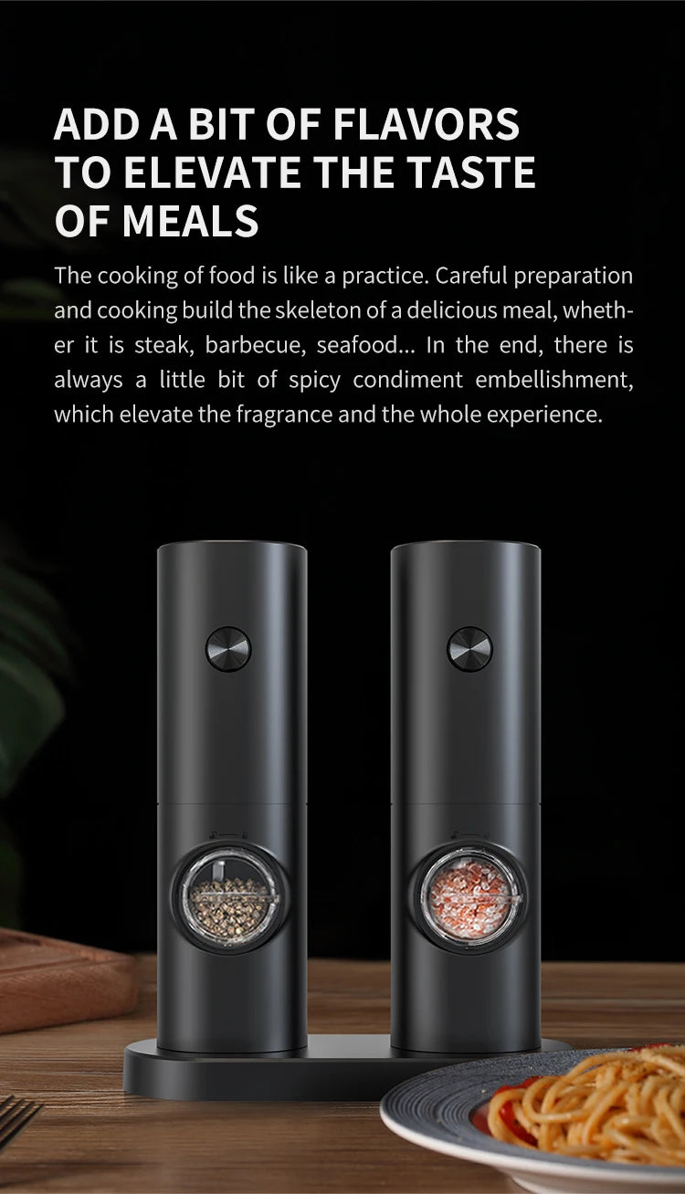 Automatic Gravity Pepper Grinder – LED Light Adjustable Coarseness Battery Operated