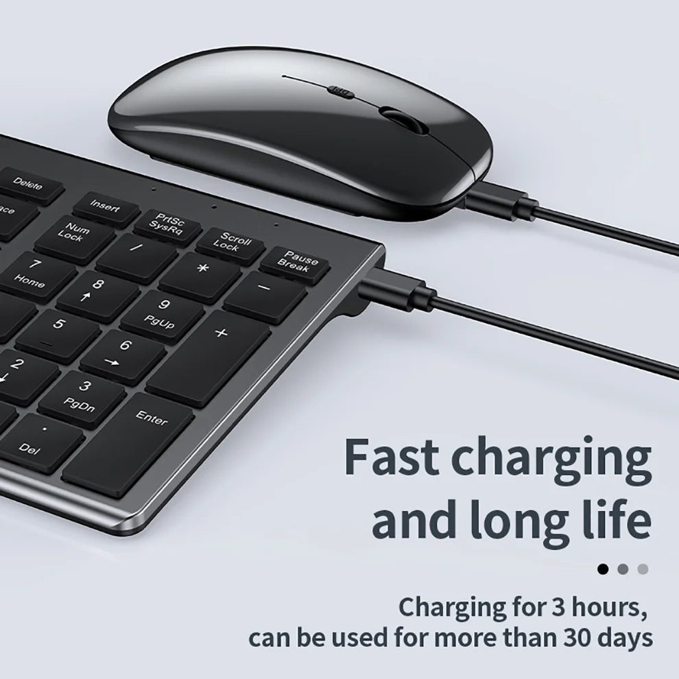 Ergonomic Keyboard & Mouse Combo – Dual Connectivity, Multimedia Keys