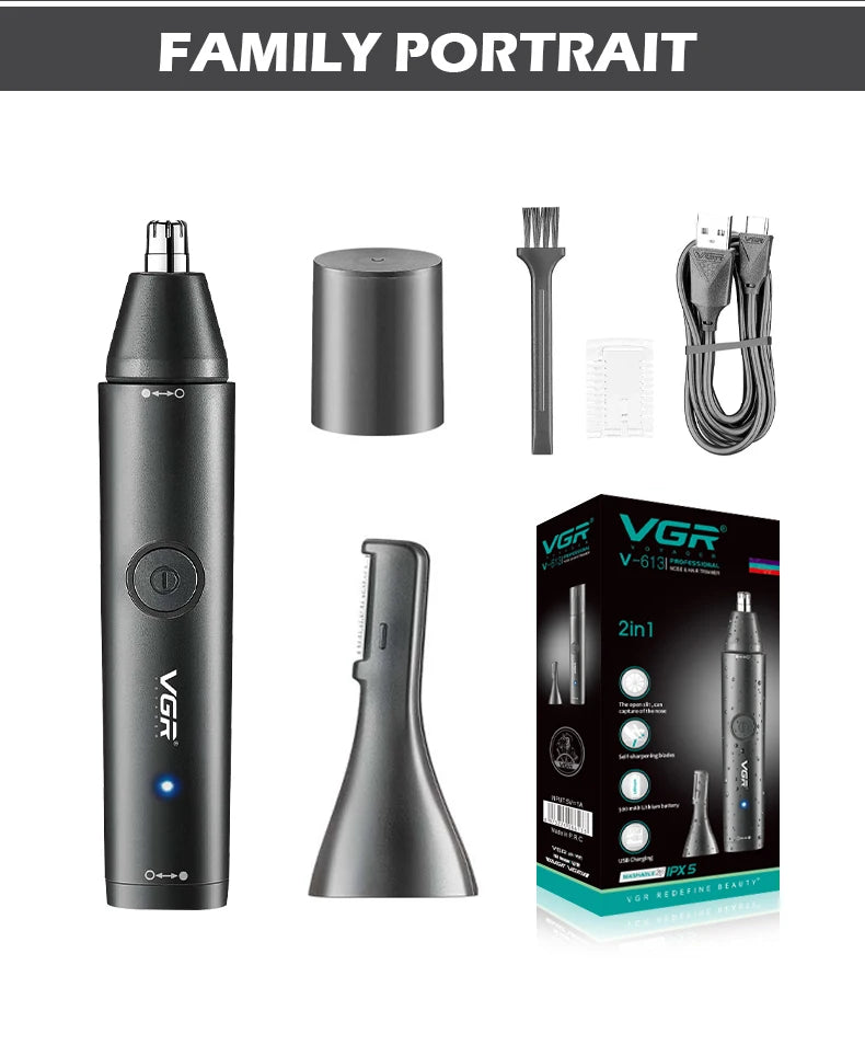 VGR Professional Nose & Hair Trimmer V-613 – Washable, Long Battery Life