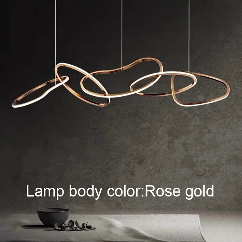 MZXFA Smart LED Pendant Light JLD0190 | Remote Dimmable, Modern Stainless Steel