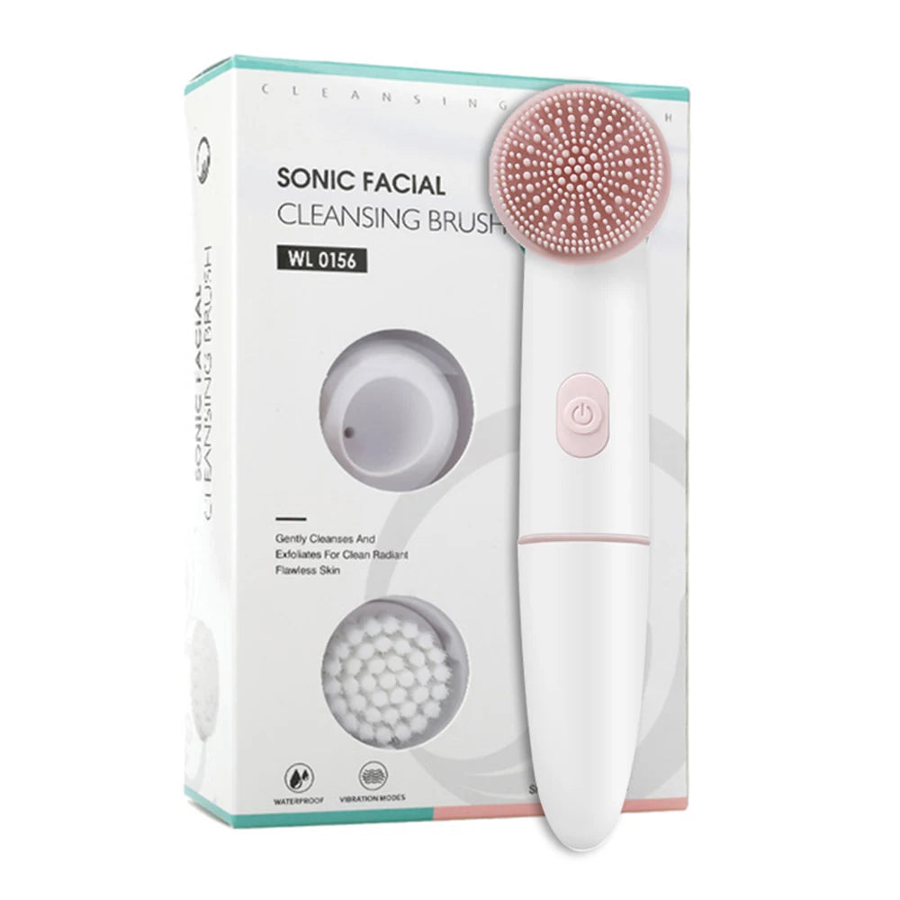 Hailicare 2-in-1 Electric Silicone Facial Cleanser – Waterproof Deep Pore Cleansing Brush