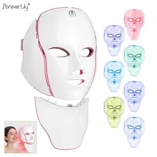 Foreverlily LED Facial & Neck Mask Set – Lightweight Home Skin Rejuvenation