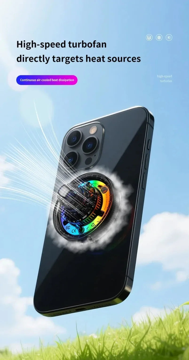 VIKEFON MagSafe-Style Car Charger – 15W Fast Wireless Charging with Cooling Fan
