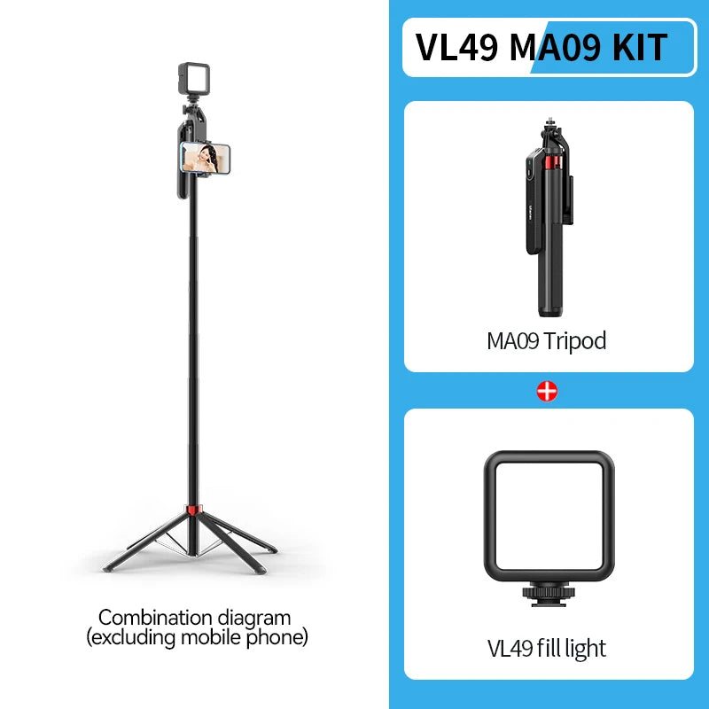 Ulanzi 1.8M Smartphone Selfie Stick Tripod – Bluetooth Remote & 360° Head