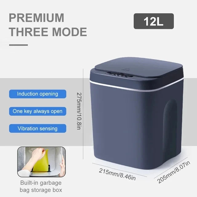 12L/14L/16L/20L/24L Touchless Smart Trash Can – Waterproof Sensor Waste Bin for Home Recycling