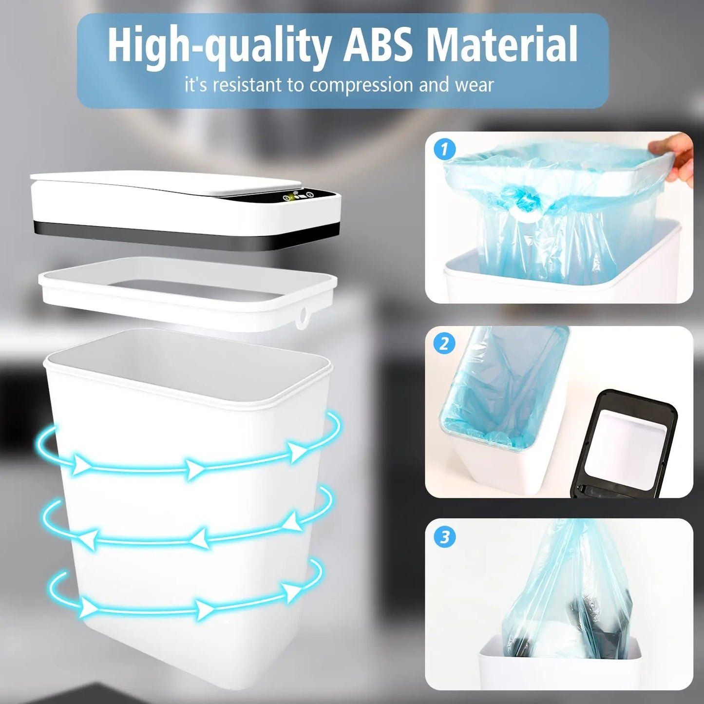 12L Smart-Style Sensor Trash Can – Space-Saving Automatic Waste Bin for Bathroom & Kitchen