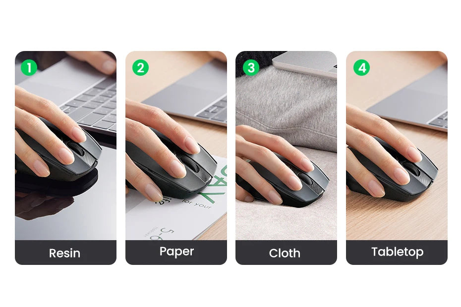 UGREEN MU006 Wireless Mouse – Bluetooth 5.0 & 2.4G, 4000 DPI, Silent Ergonomi