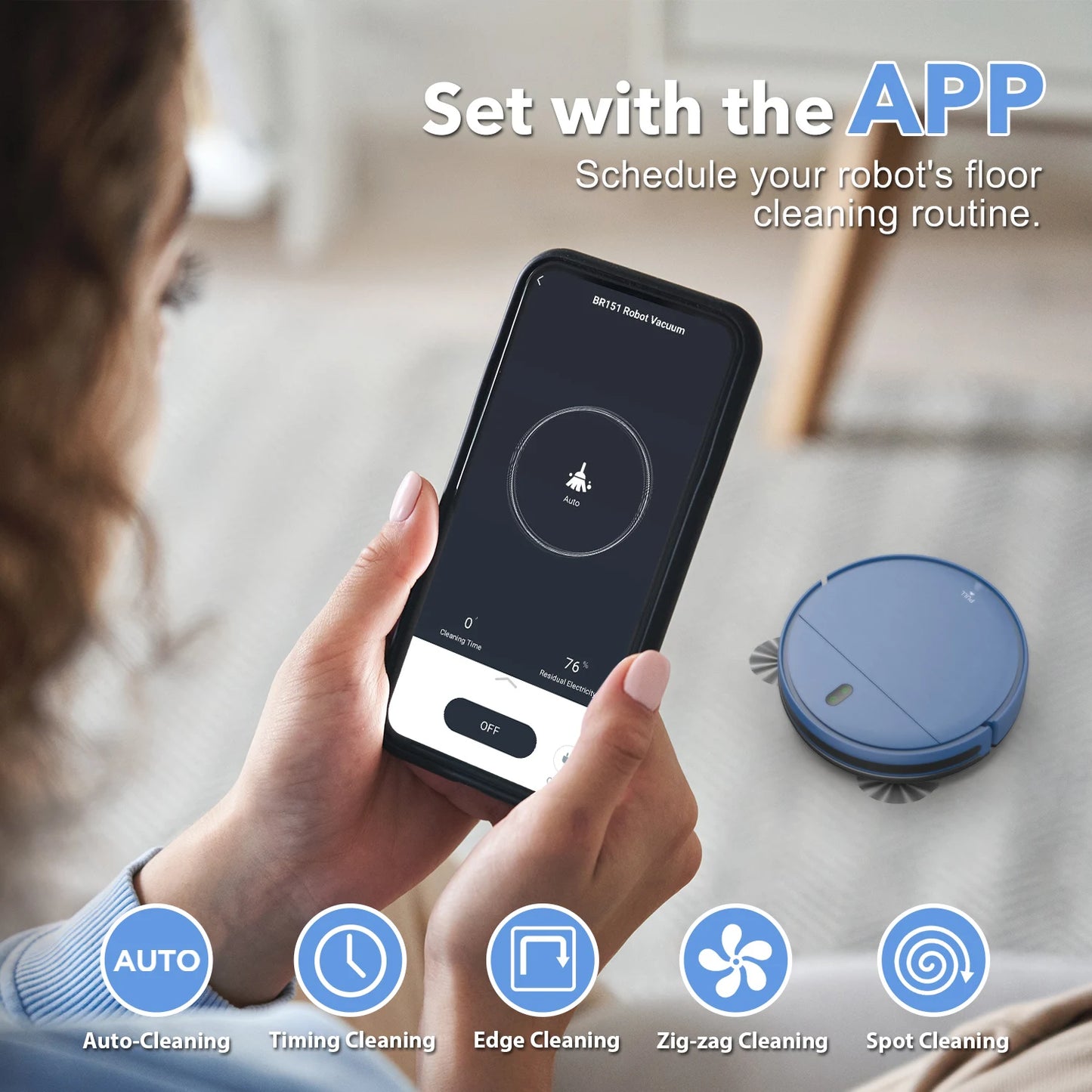 Omeser BR151 Robot Vacuum & Mop Combo – Planned Cleaning, Remote + App Control