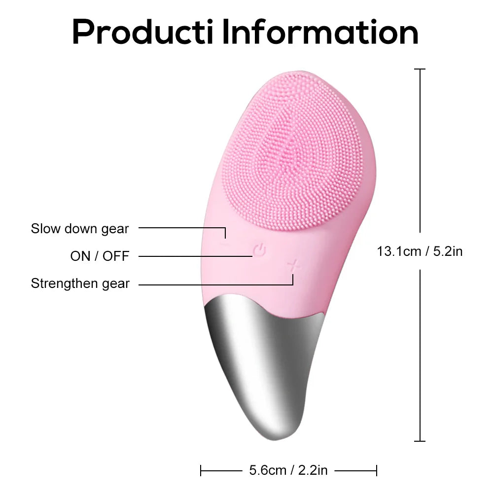 Rechargeable Silicone Facial Cleansing Brush – Gentle Exfoliation & Deep Clean Skincare Tool