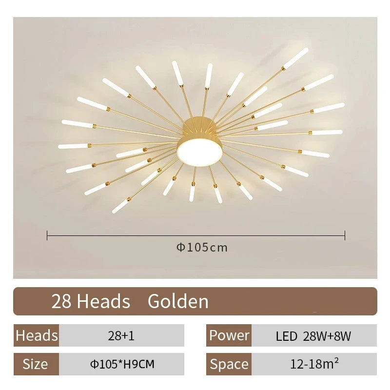 AuroraRealm Modern Black LED Ceiling Light | Large Diameter, Remote Control