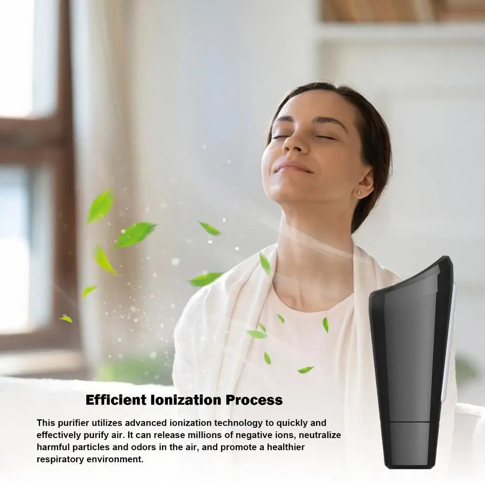 Silent Car Ionizer Air Purifier – Portable Negative Ion Deodorizer for Vehicles & Small Spaces (USB Plug-In)