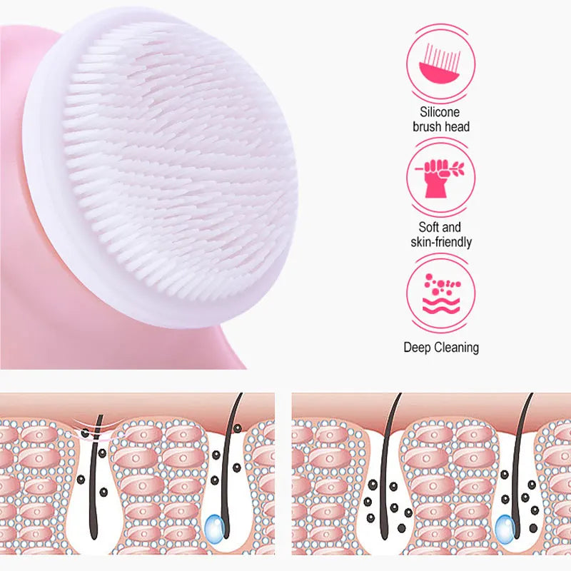 All-in-One Facial Cleansing Brush – Waterproof Exfoliating Face Cleaner