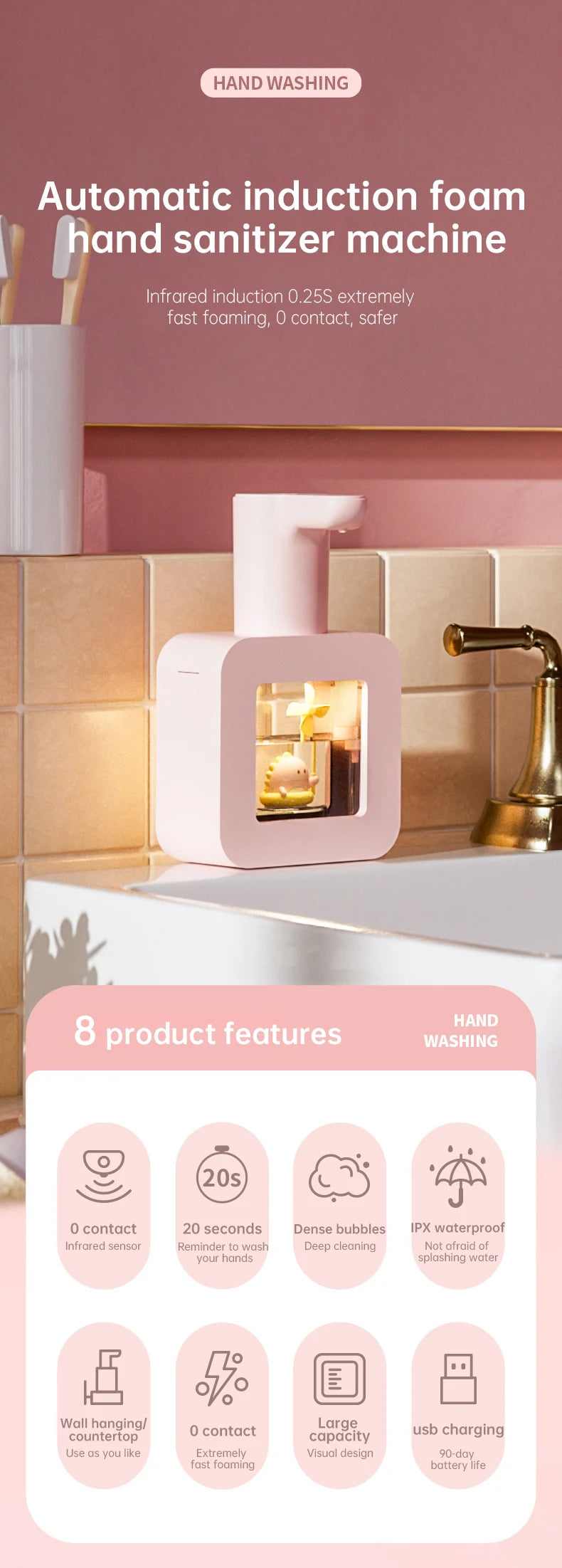 Cute Touchless Foam Soap Dispenser for Kids