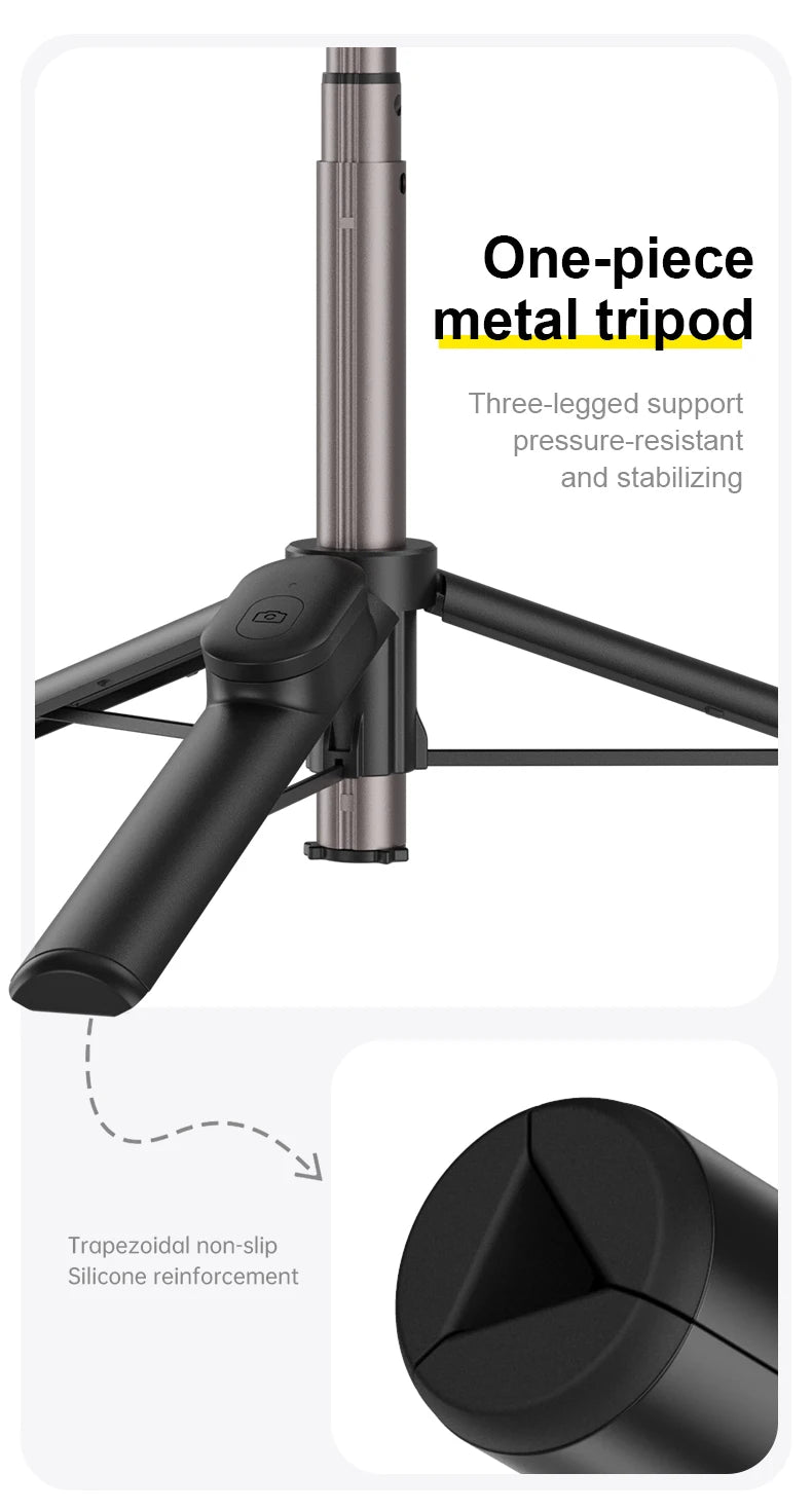 Magnetic Selfie Stick Tripod for iPhone – Bluetooth Remote & 360° Rotation