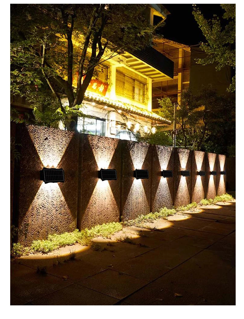 CHENBEN Solar LED Wall Light | IP65 Waterproof Outdoor Wall Lamp, Warm/RGB
