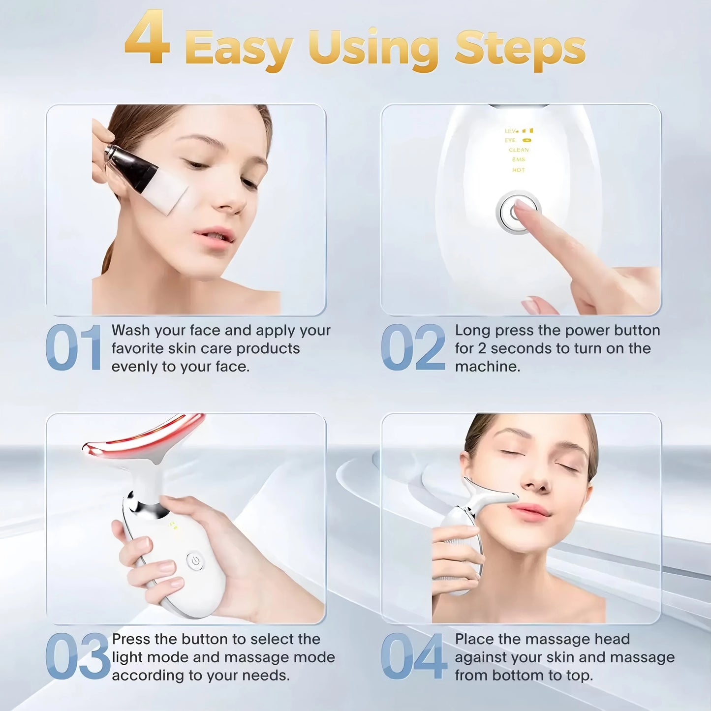 VIMYSHOW ES1081 Neck Massager – LED EMS Anti-Wrinkle Face Sculpting Tool