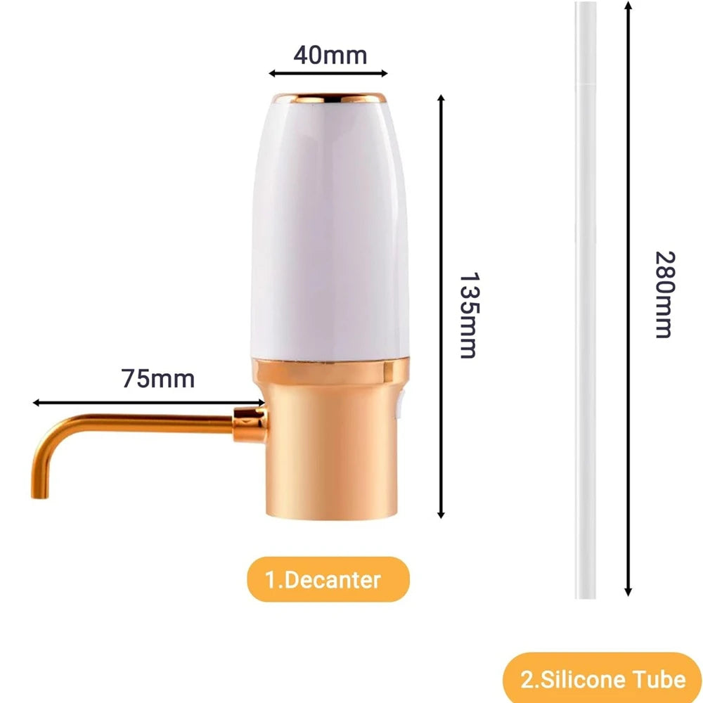 Electric Wine Decanter & Aerator – Instant USB Rechargeable Automatic Wine Pourer for Home Bar