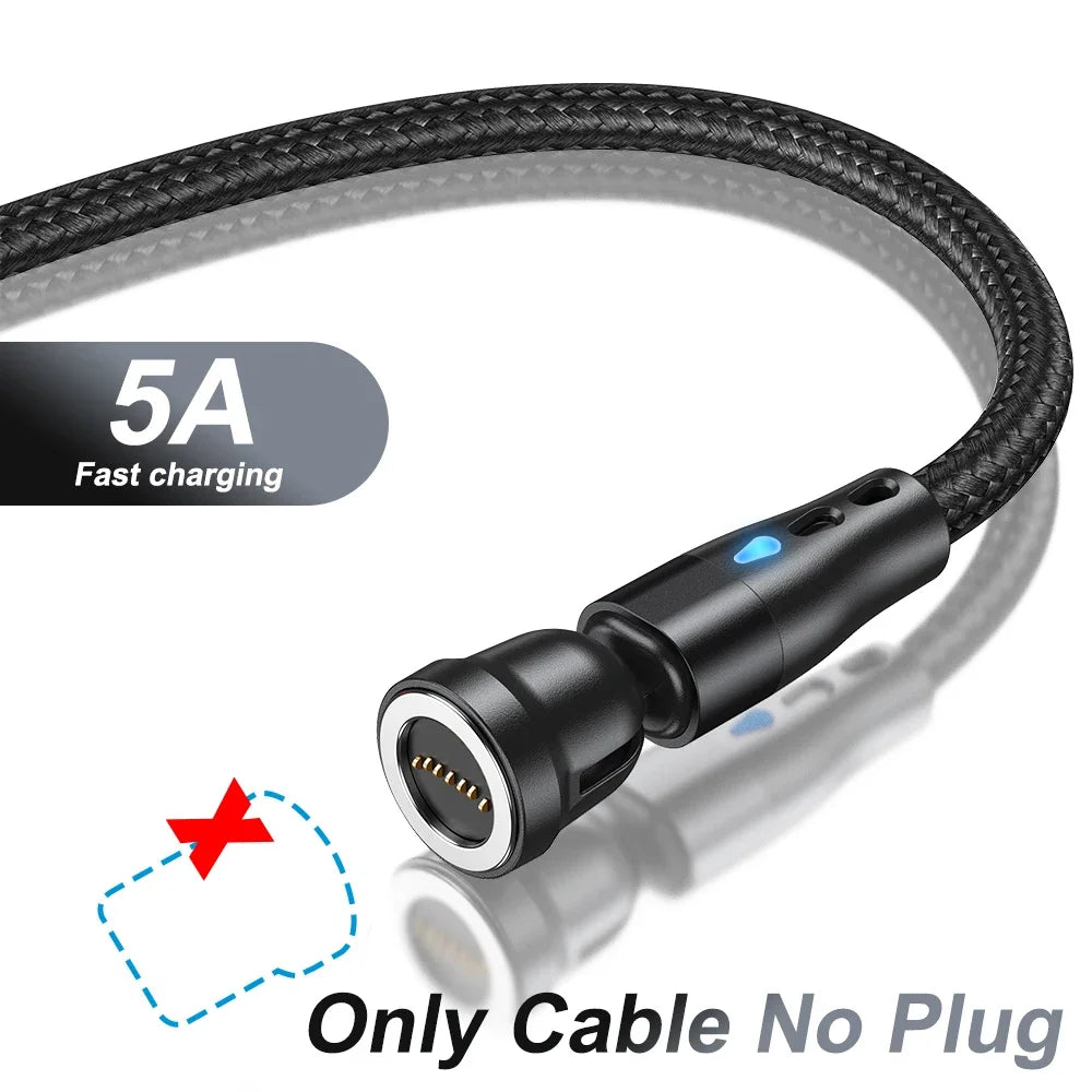 540° Magnetic USB-C Cable 5A – Rotating Fast Charge Cable (Charging Only)