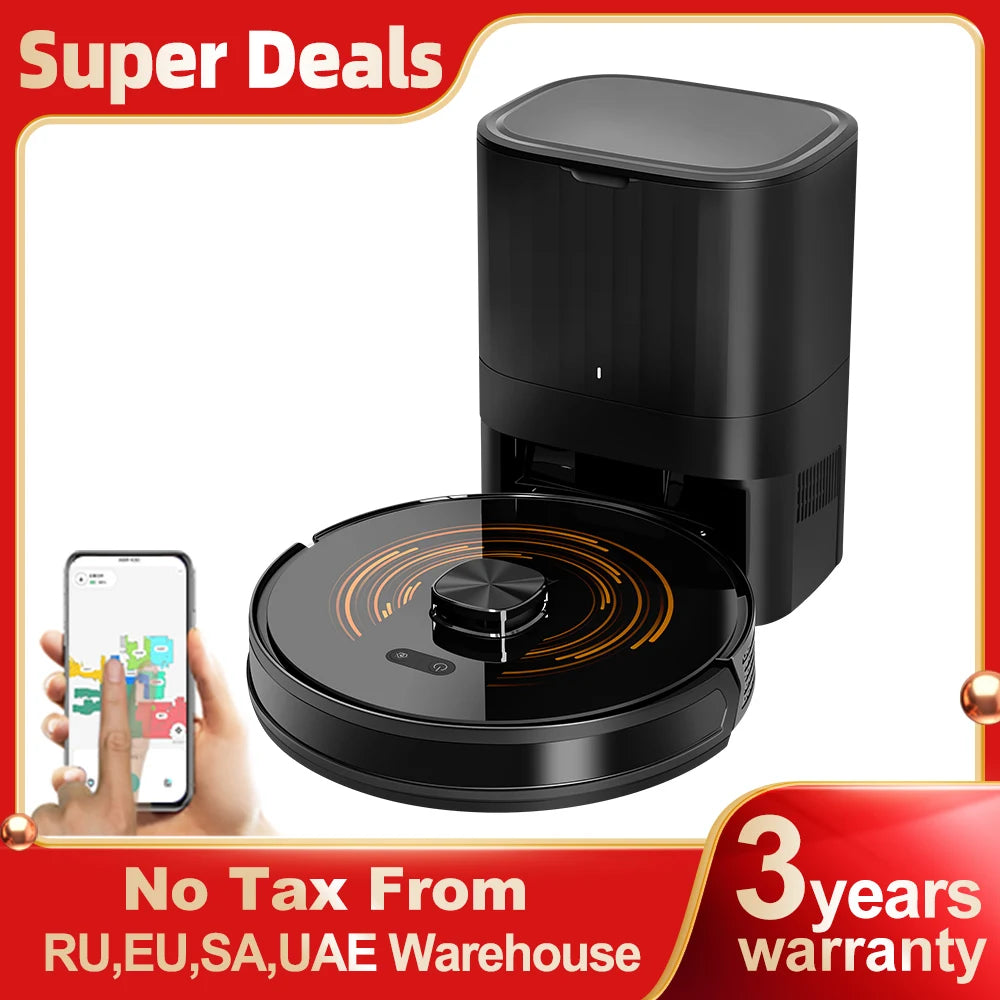 ABIR K30 Robot Vacuum Cleaner – 6500Pa LiDAR Smart Mapping, Self-Empty Station & Mop