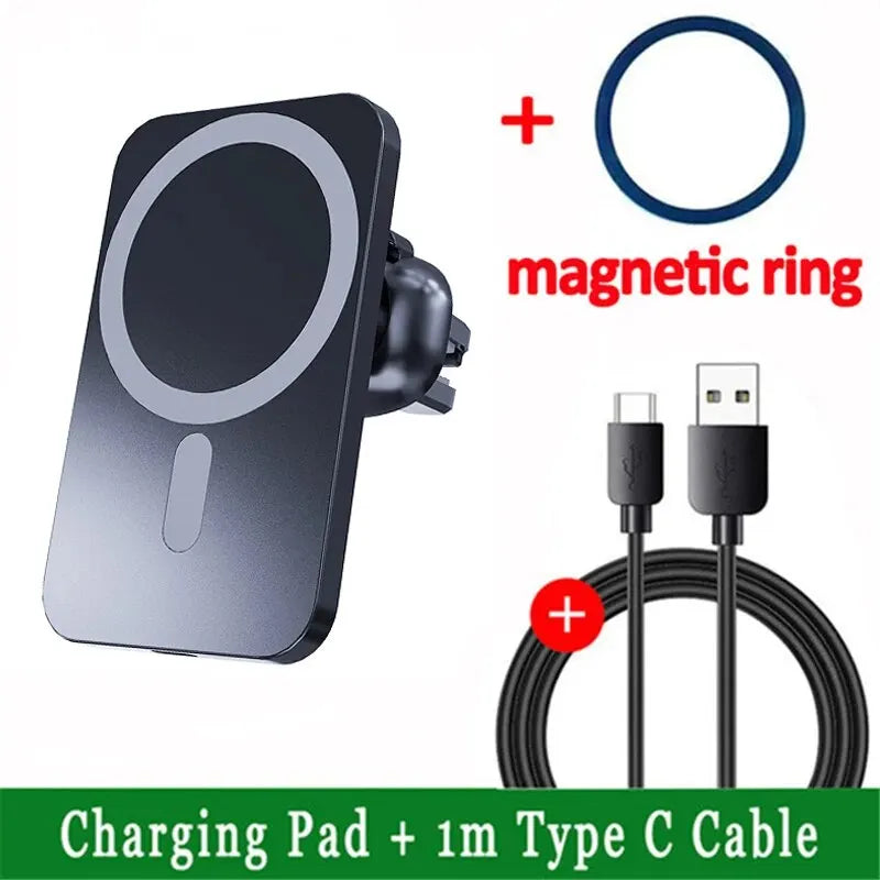 30W Magnetic Wireless Car Charger – Air Vent Phone Holder for iPhone