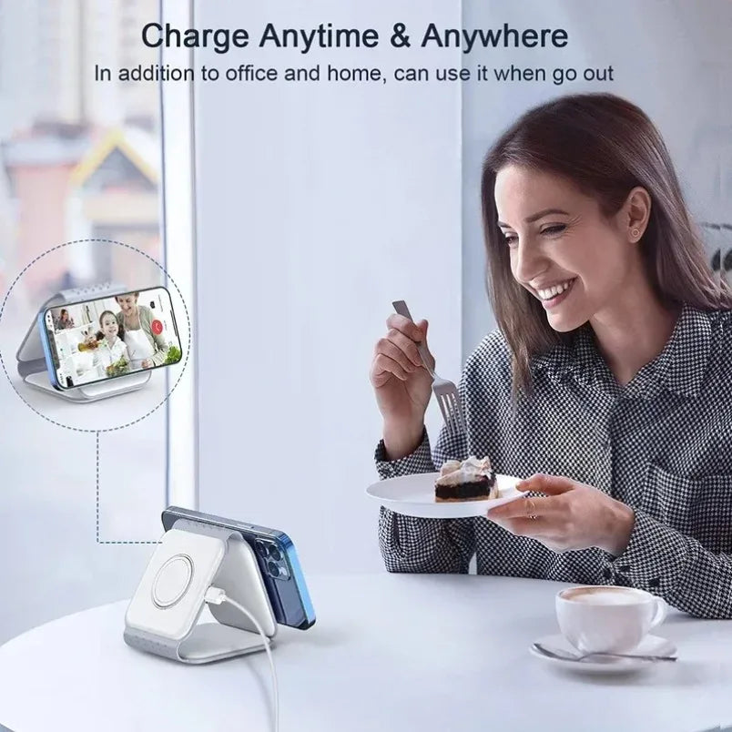 3 in 1 Phone Charge Dock Desktop Wireless Charger for Iphone